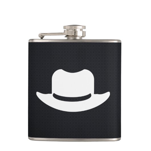 Cowboy Petten Pictogram Heupfles (Voorkant)