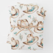 Cowboy Petten Westerne Turquoise sieraden Inpakpapier Vel (In situ)