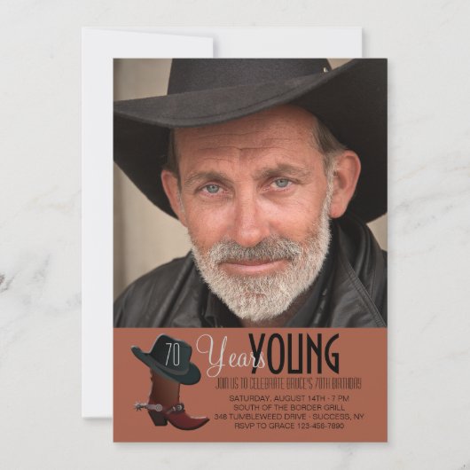 Cowboy Photo Invitation Kaart (Voorkant)
