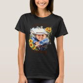 Cowboy Photo Text Sunflower Accent T Shirt  (Voorkant)