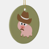 Cowboy Pig Keramisch Ornament (Rechts)