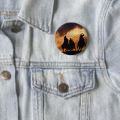Cowboy Pin of Badge Ronde Button 5,7 Cm (In situ)