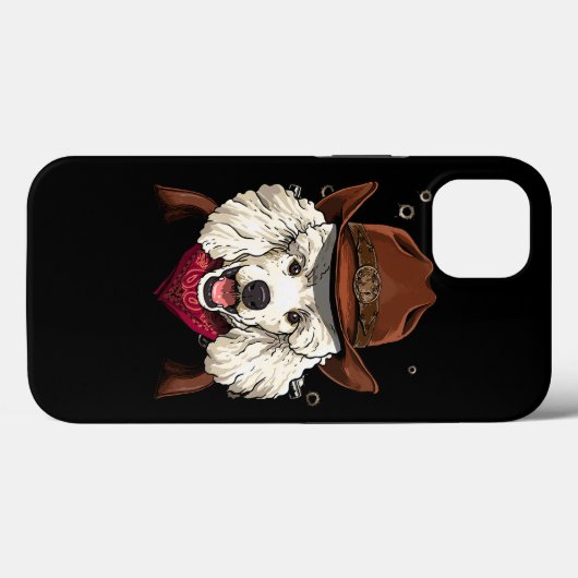 Cowboy Poodle Western Rodeo Cowboy Pet en Bandana Case-Mate iPhone Case (Achterkant (horizontaal))