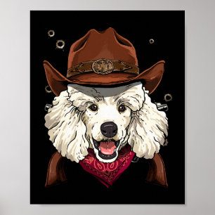 Cowboy Poodle Western Rodeo Cowboy Pet en Bandana Poster