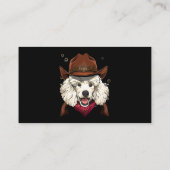 Cowboy Poodle Western Rodeo Cowboy Pet en Bandana Visitekaartje (Achterkant)