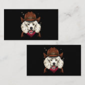Cowboy Poodle Western Rodeo Cowboy Pet en Bandana Visitekaartje (Voorkant / Achterkant)