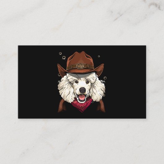 Cowboy Poodle Western Rodeo Cowboy Pet en Bandana Visitekaartje (Voorkant)
