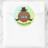 Cowboy Poop Emoji Ronde Sticker (Tas)
