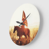 Cowboy Portret USA Vlag Thema. Grote Klok (Hoek)