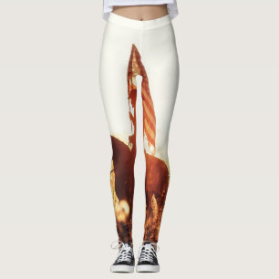 Cowboy Portret USA Vlag Thema. Leggings