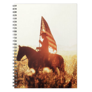 Cowboy Portret USA Vlag Thema. Notitieboek