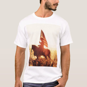 Cowboy Portret USA Vlag Thema. T-shirt