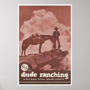 Cowboy Poster Ranch Kunst Westerse Huisprint