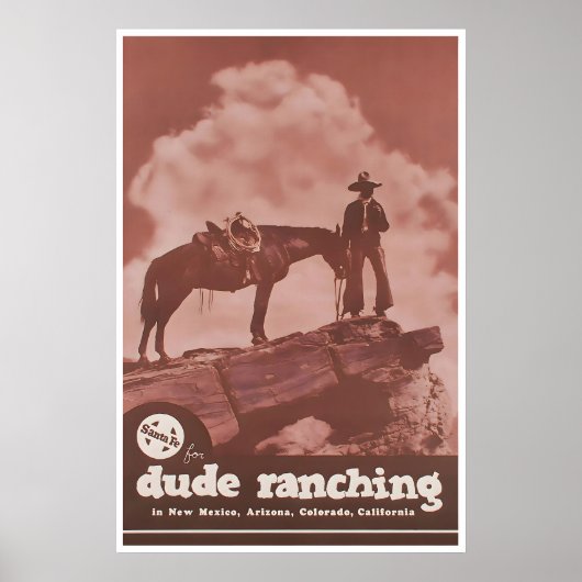 Cowboy Poster Ranch Kunst Westerse Huisprint (Voorkant)