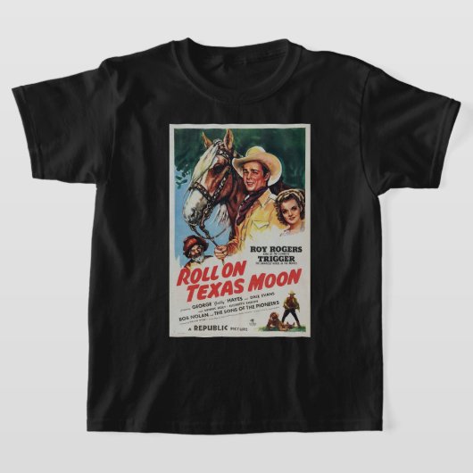 Cowboy Poster Roll op Texas Moon T-shirt (Laagn)