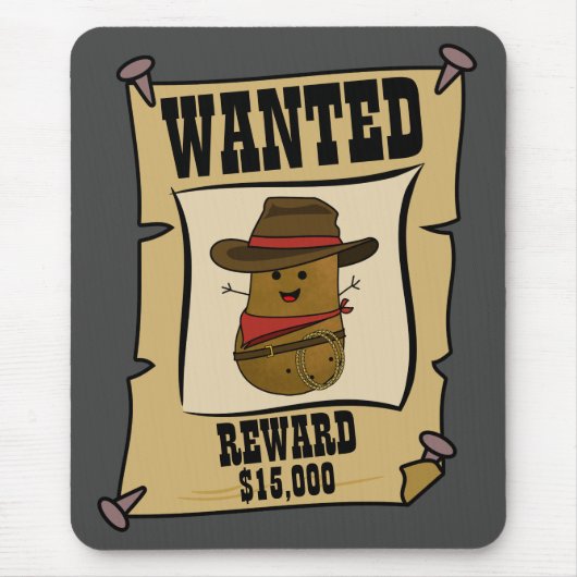 Cowboy Potato Gezocht Poster Muismat (Voorkant)