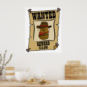Cowboy Potato Gezochte Poster (Keuken)