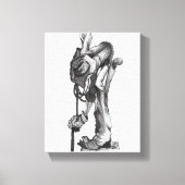 cowboy-potlood tekencanvas canvas afdruk (Voorkant)