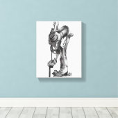 cowboy-potlood tekencanvas canvas afdruk (Insitu (Houten vloer))
