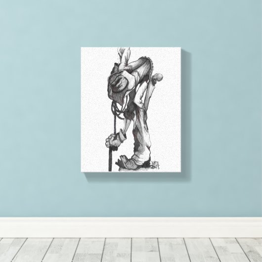 cowboy-potlood tekencanvas canvas afdruk (Insitu (Houten vloer))