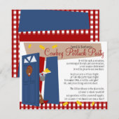 Cowboy Potluck Party Kaart (Voorkant / Achterkant)