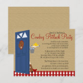 Cowboy Potluck Party Kaart (Voorkant / Achterkant)