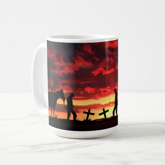 Cowboy Prayer Coffee Mok (Voorkant links)