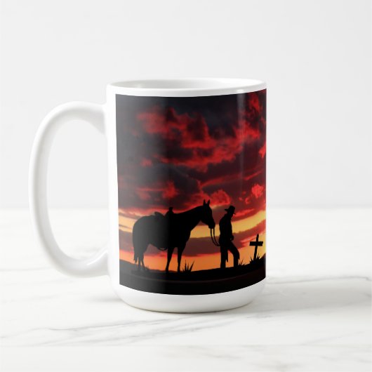 Cowboy Prayer Coffee Mok (Links)