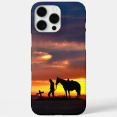 Cowboy Prayer Silhouette iPhone Case (Achterkant)
