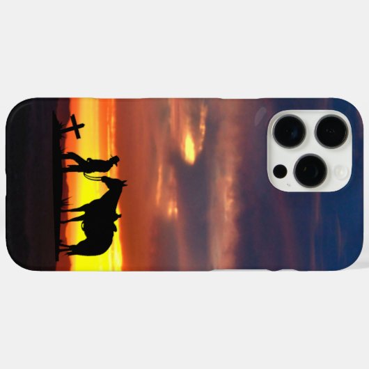 Cowboy Prayer Silhouette iPhone Case (Achterkant (horizontaal))