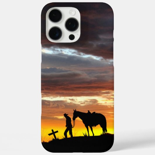 Cowboy Prayer Silhouette iPhone Case (Achterkant)