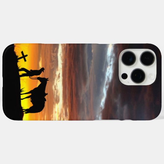Cowboy Prayer Silhouette iPhone Case (Achterkant (horizontaal))