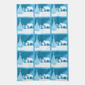 Cowboy Praying Snow Scene Western Kerstmis Theedoek (Verticaal)