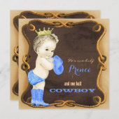 Cowboy Prince Baby shower Kaart (Voorkant / Achterkant)