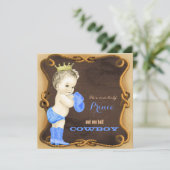 Cowboy Prince Baby shower Kaart (Staand voorkant)