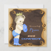 Cowboy Prince Baby shower Kaart (Voorkant)