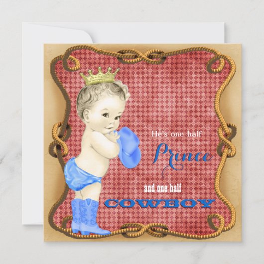 Cowboy Prince Baby shower Kaart (Voorkant)