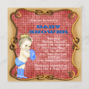 Cowboy Prince Baby shower Kaart