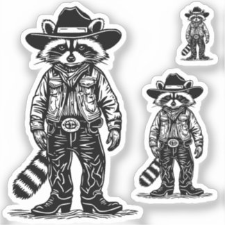 cowboy raccoon sticker