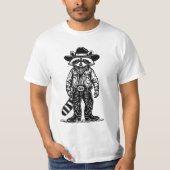 cowboy raccoon t-shirt (Voorkant)