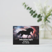 Cowboy Ranch Paard Tack Fencing Patriottisch Visitekaartje (Staand voorkant)