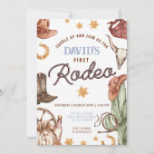 Cowboy Ranch Wild West 1e Rodeo Verjaardagsfeest Kaart (Voorkant)