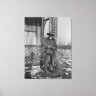 Cowboy Rancher of Canadese Outlaw van de Wilde Wes Canvas Afdruk