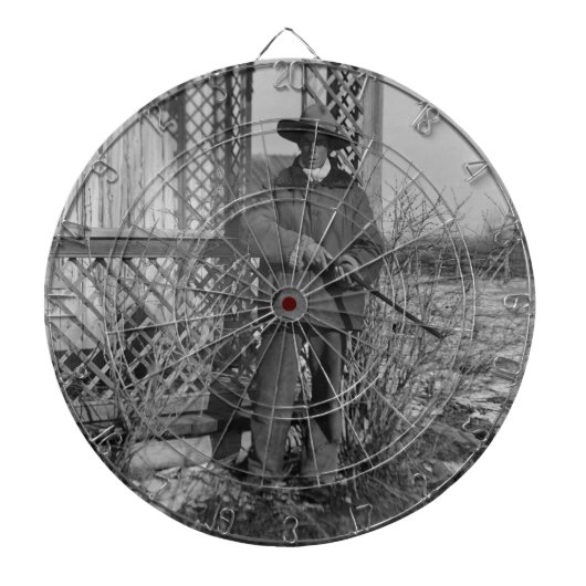 Cowboy Rancher of Canadese Outlaw van het Oude Wes Dartbord (Voorkant)