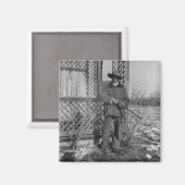 Cowboy Rancher of Canadese Outlaw van het Oude Wes Magneet (Voorkant / Achterkant)