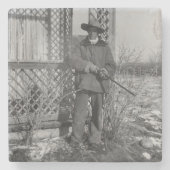 Cowboy Rancher of Canadese Outlaw van het Oude Wes Stenen Onderzetter (Voorkant)