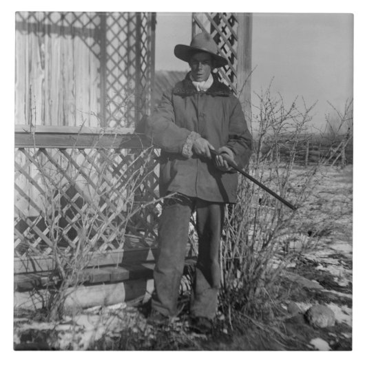 Cowboy Rancher of Canadese Outlaw van het Oude Wes Tegeltje (Voorkant)