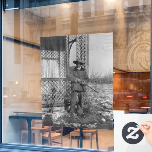 Cowboy Rancher of Canadese Outlaw van het Wilde We Raamsticker (Cafe Raam)