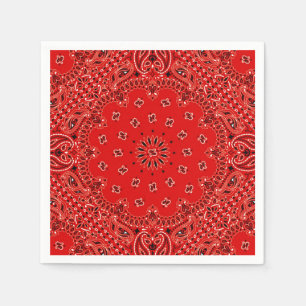 Cowboy Red Paisley Bandana Sjaal BBQ Picknick Serv Servetten