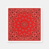 Cowboy Red Paisley Bandana Sjaal BBQ Picknick Serv Servetten (Voorkant)